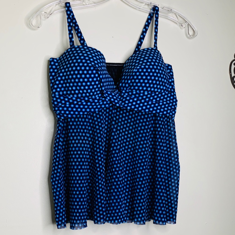 Christina Polka Dot Fly-A-Way Tankini Top